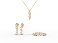 Round Geometric Eternity Moissanite Diamond Jewelry Set