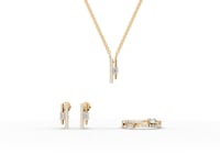Emerald-Cut Vertical Bar Moissanite Diamond Jewelry Set