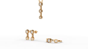 Hexagon Geometric Drop Moissanite Diamond Jewelry Set