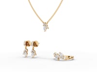 Marquise Cluster Moissanite Diamond Jewelry Set