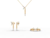 Marquise Butterfly Moissanite Diamond Jewelry Set