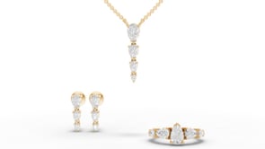 Pear-Shaped Modern Moissanite Diamond Statement Jewelry Set