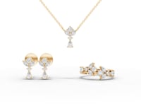 Marquise & Pear Floral Moissanite Diamond Jewelry Set
