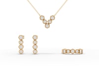 Hexagon Round Cluster Moissanite Diamond Pendant Necklace