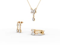Marquise & Pear Drop Moissanite Diamond Jewelry Set with Y Necklace