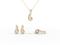 Pear Swirl Moissanite Diamond Jewelry Set