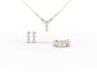 Floral Drop Moissanite Diamond Jewelry Set