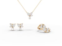Butterfly Floral Moissanite Diamond Jewelry Set