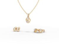 Modern Oval Swirl Moissanite Diamond Jewelry Set