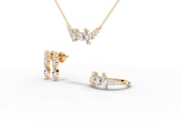 Multi Shape Cluster Moissanite Diamond Jewelry Set
