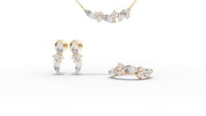 Multi Shape Cluster Moissanite Diamond Jewelry Set