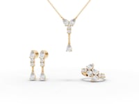 Pear & Round Statement Moissanite Diamond Jewelry Set