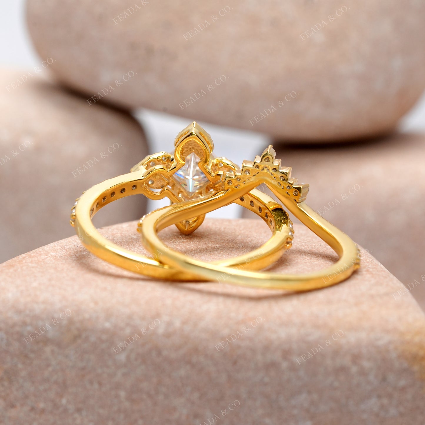 Round, Pear Cut Colorless Engagement Ring