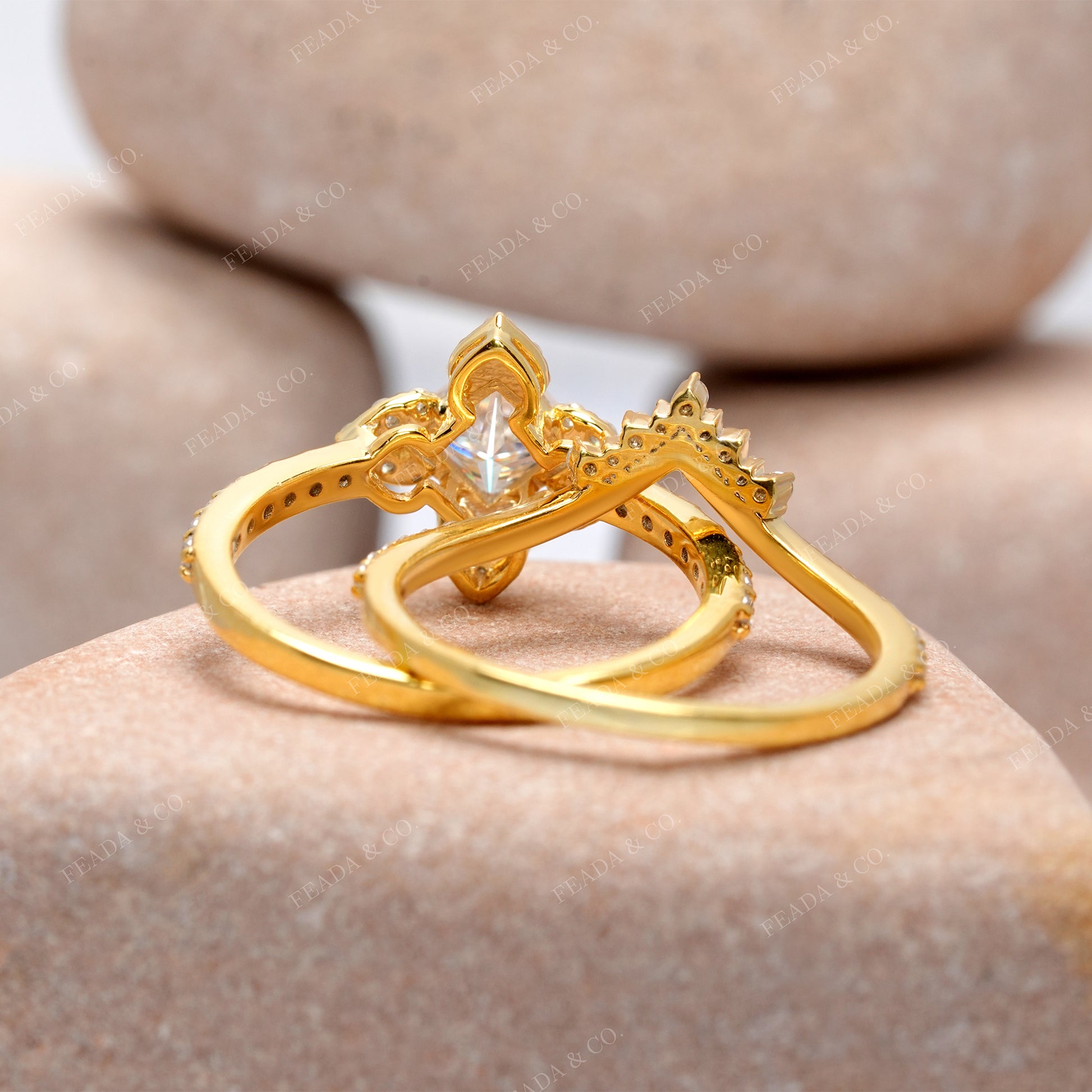Round, Pear Cut Colorless Engagement Ring