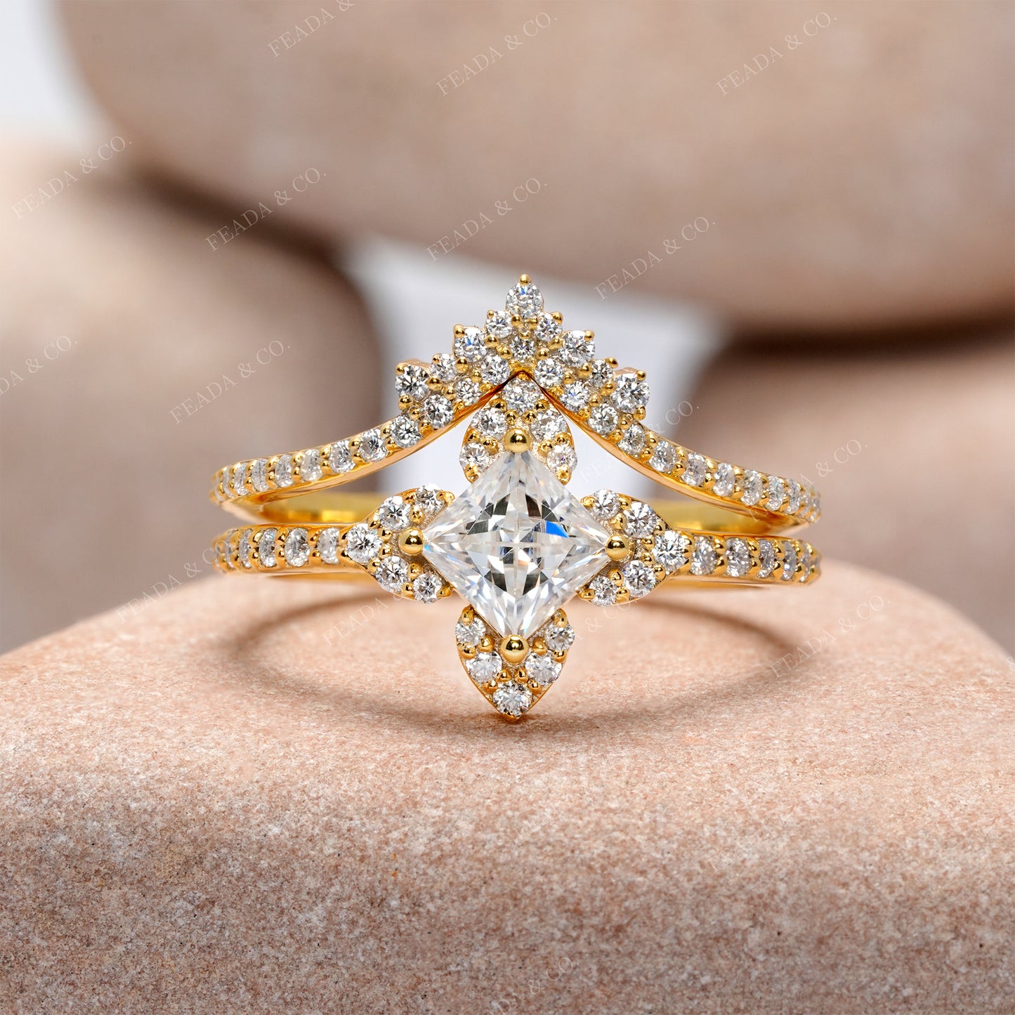 Round, Pear Cut Colorless Engagement Ring