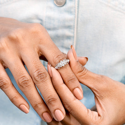 Princess, Round Cut Colorless Engagement Ring