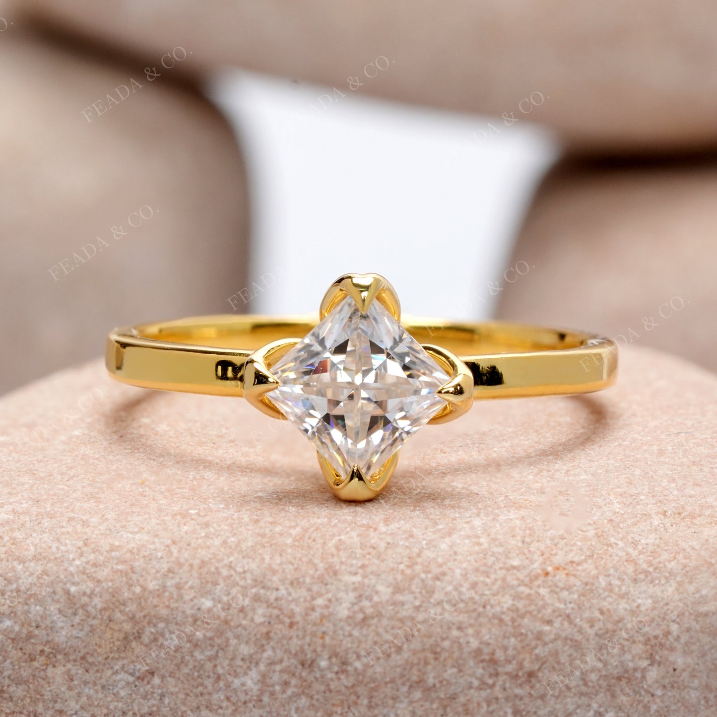 Princess Cut Colorless Engagement Ring