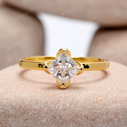 Princess Cut Colorless Engagement Ring