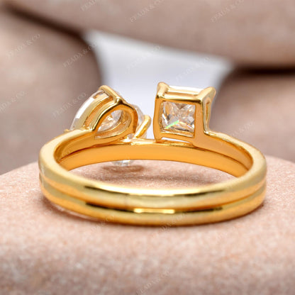 Three-Stone Moissanite Diamond Ring Set