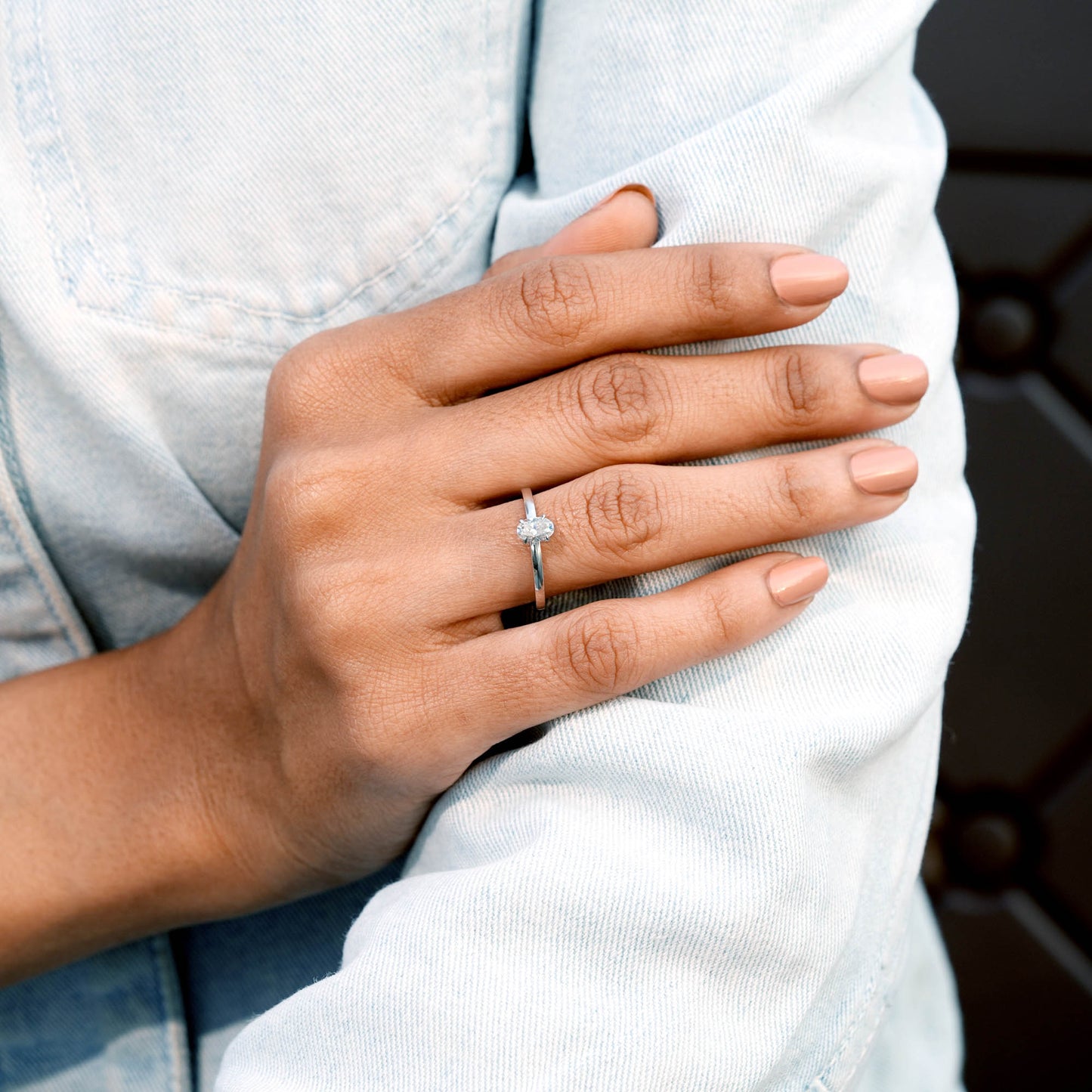 Three-Stone Moissanite Diamond Ring Set