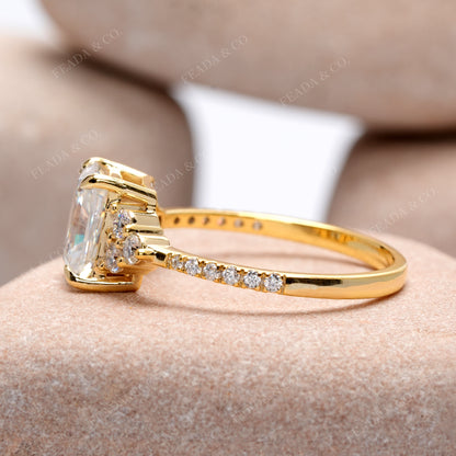 Round, Radiant Cut Colorless Engagement Ring