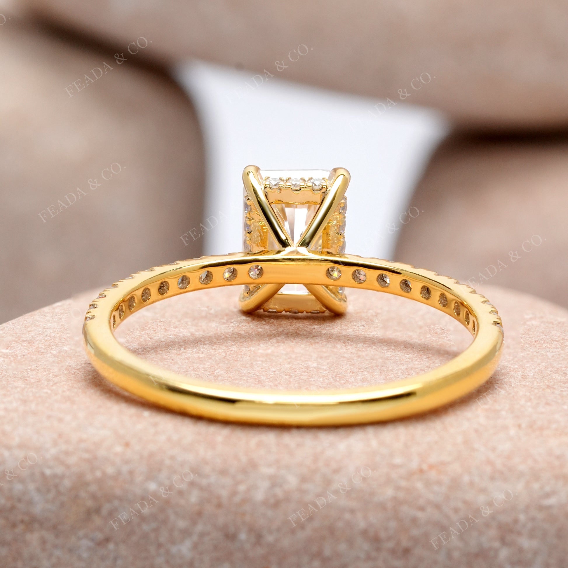 Round, Radiant Cut Colorless Engagement Ring