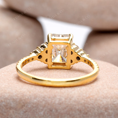 Round, Radiant Cut Colorless Engagement Ring