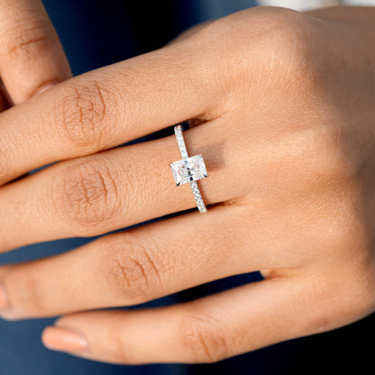 Round, Radiant Cut Colorless Engagement Ring