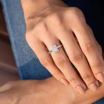 Round, Radiant, Baguette Cut Colorless Engagement Ring