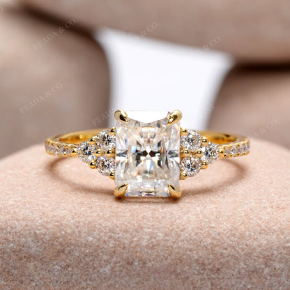 Round, Radiant Cut Colorless Engagement Ring