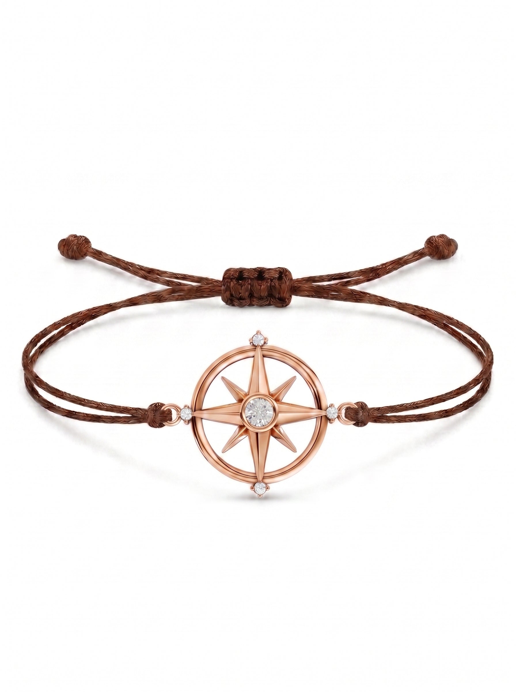 Compass Charm Cord Bracelet