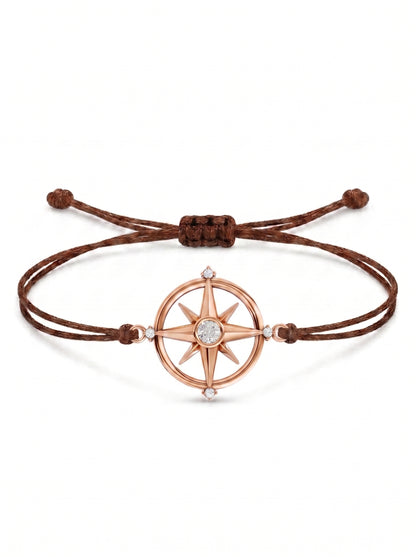 Compass Charm Cord Bracelet