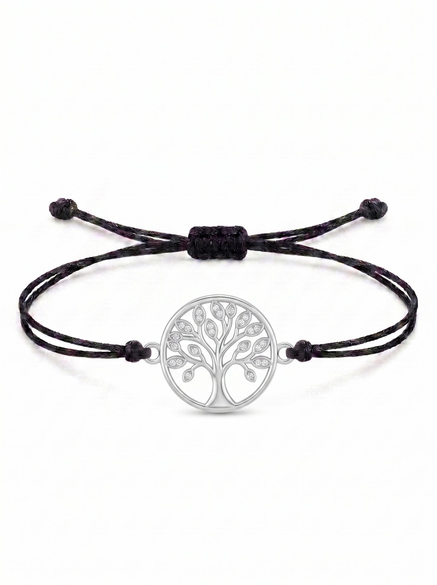 Circle Tree of Life Charm Cord Bracelet