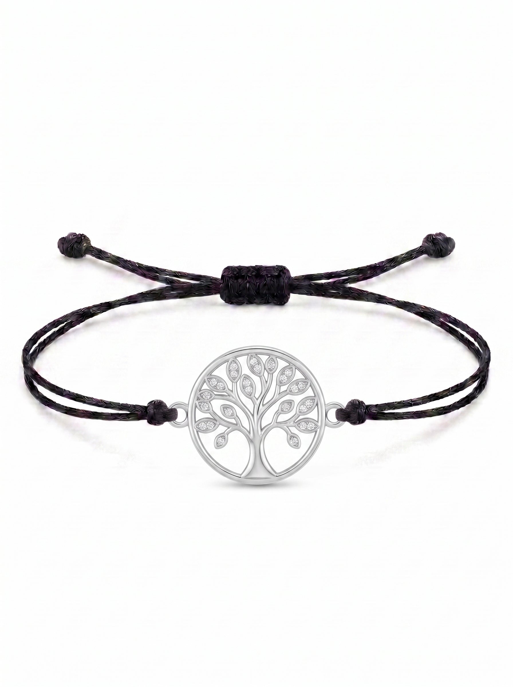Circle Tree of Life Charm Cord Bracelet