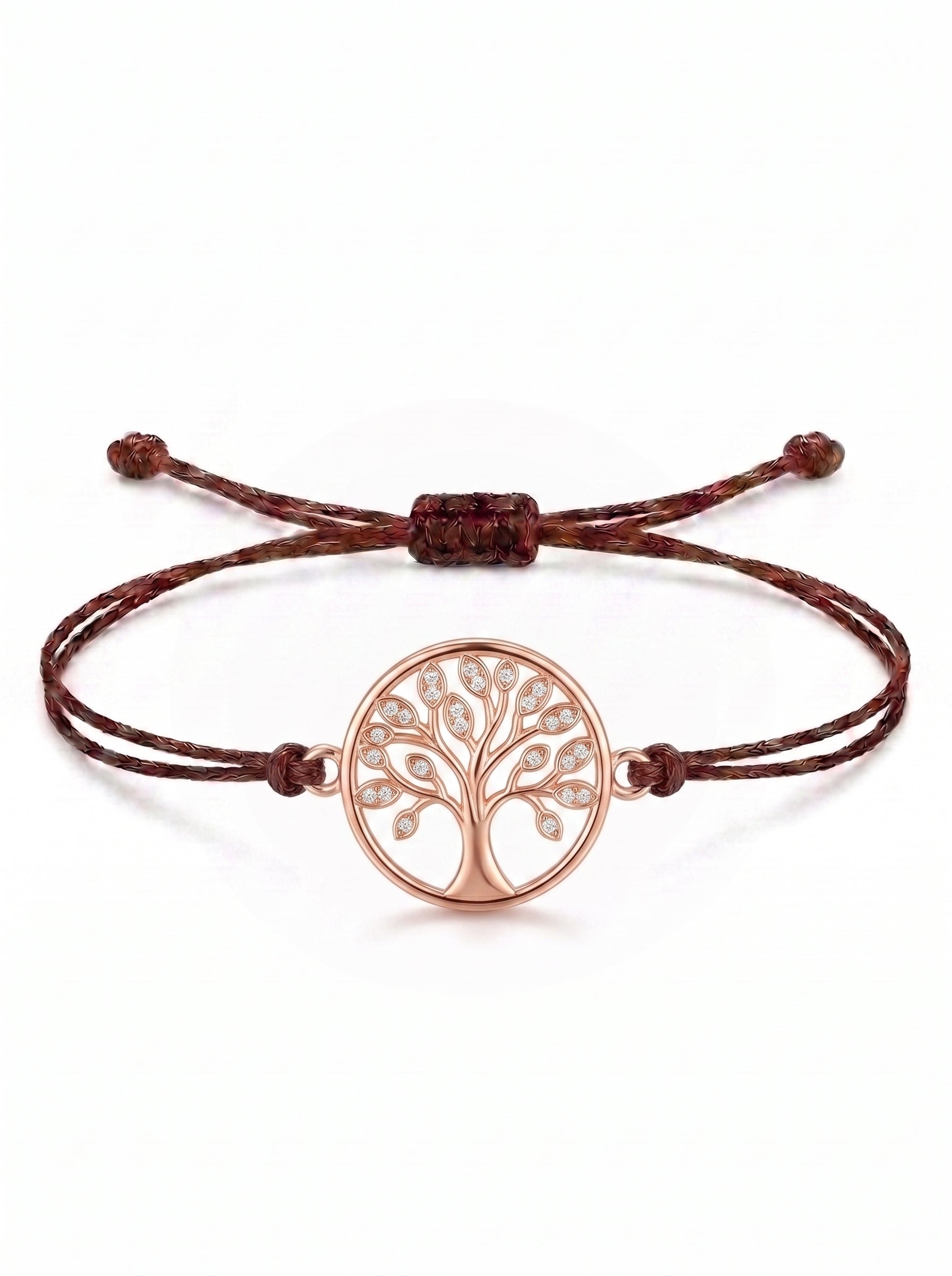 Circle Tree of Life Charm Cord Bracelet