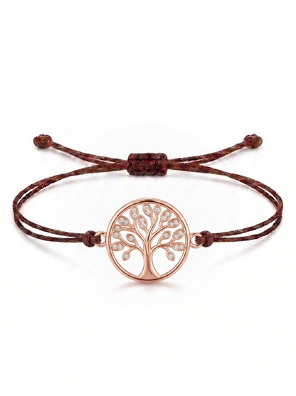 Circle Tree of Life Charm Cord Bracelet