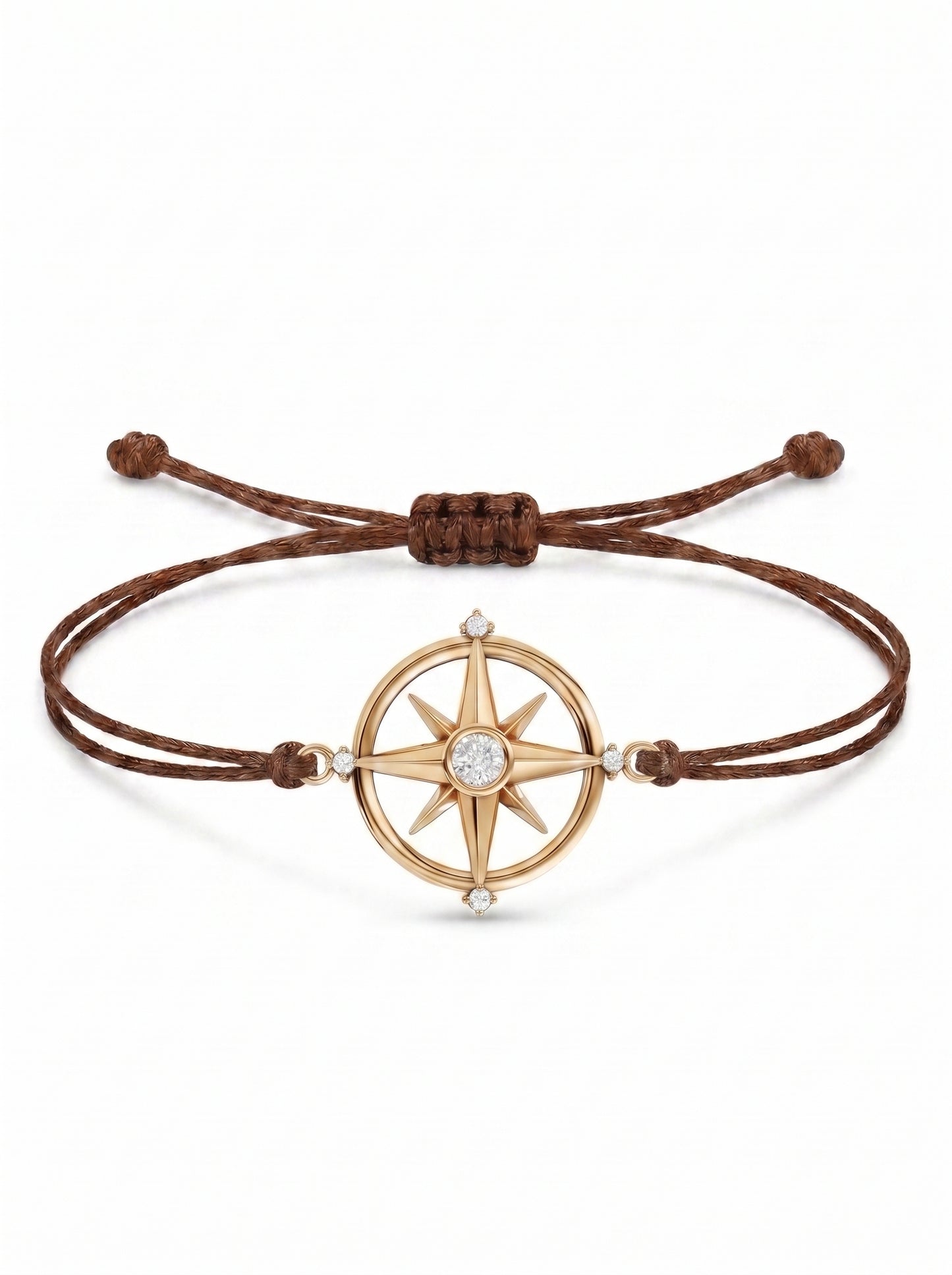 Compass Charm Cord Bracelet