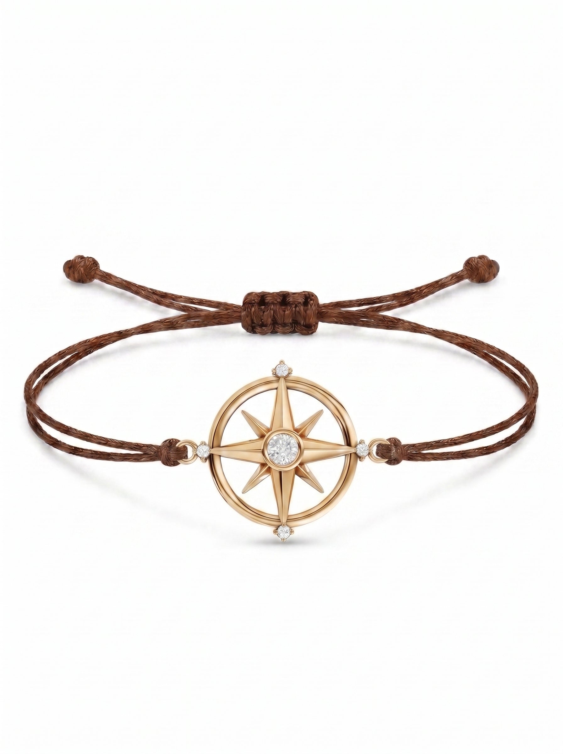 Compass Charm Cord Bracelet