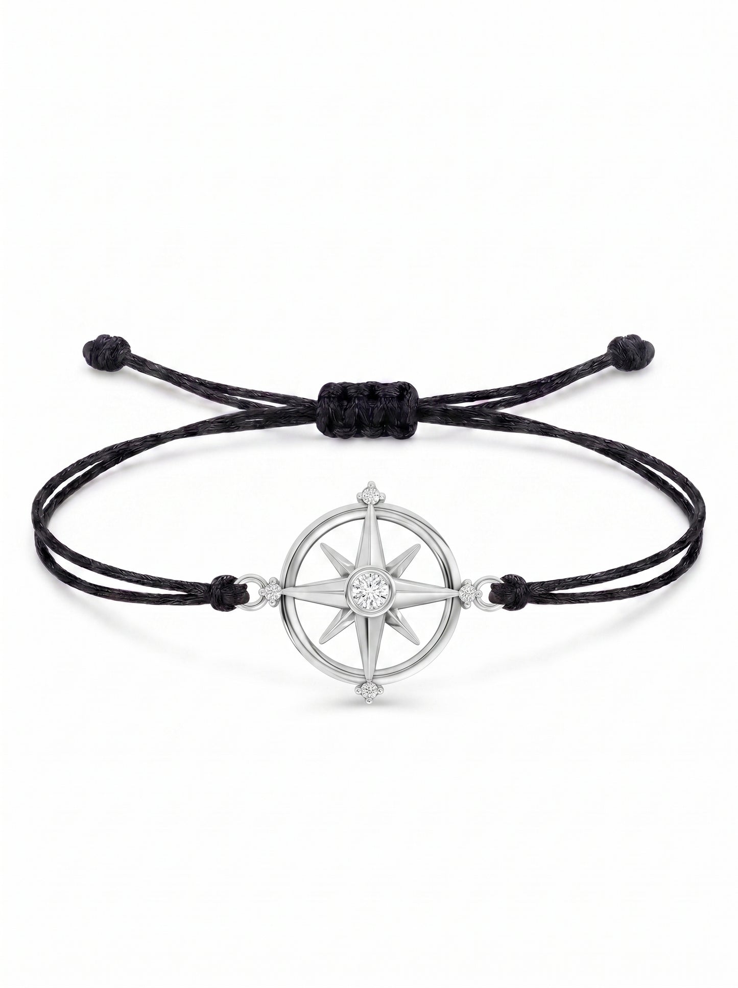 Compass Charm Cord Bracelet