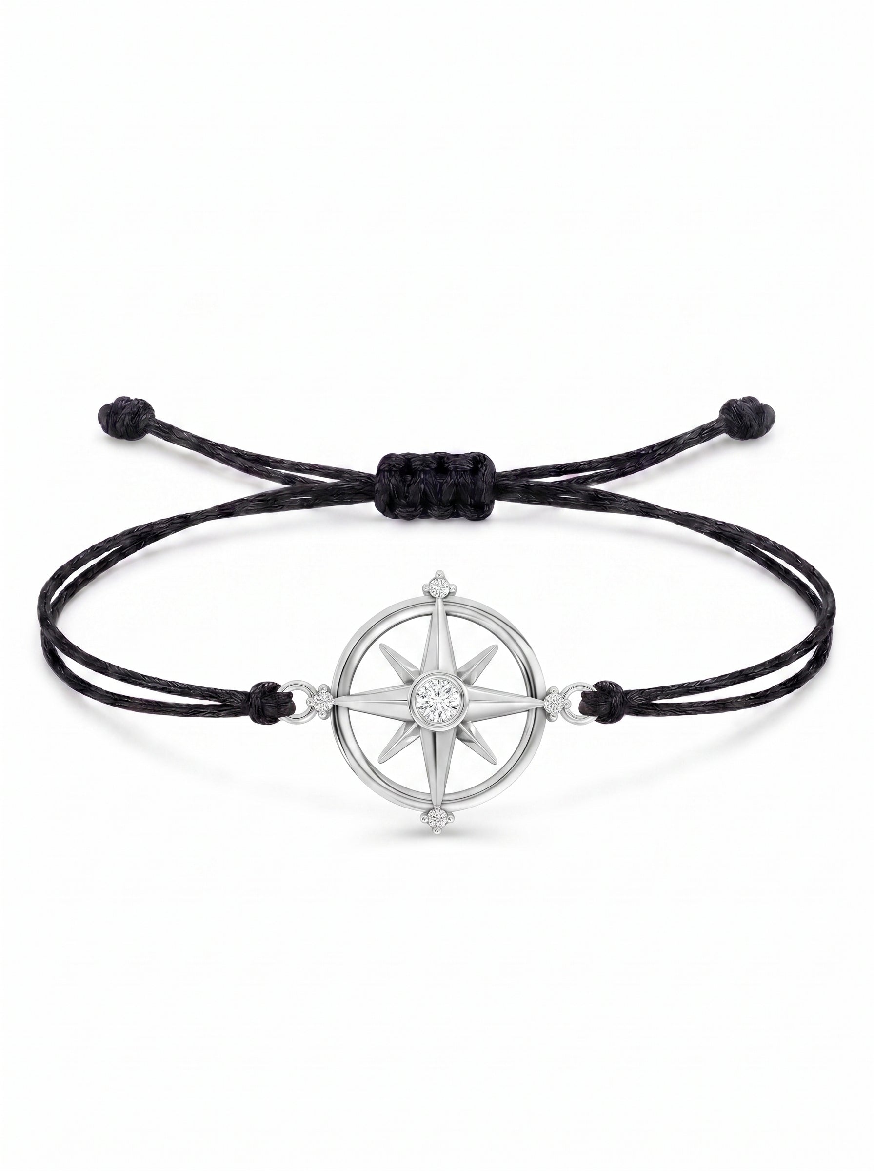 Compass Charm Cord Bracelet