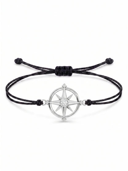 Compass Charm Cord Bracelet