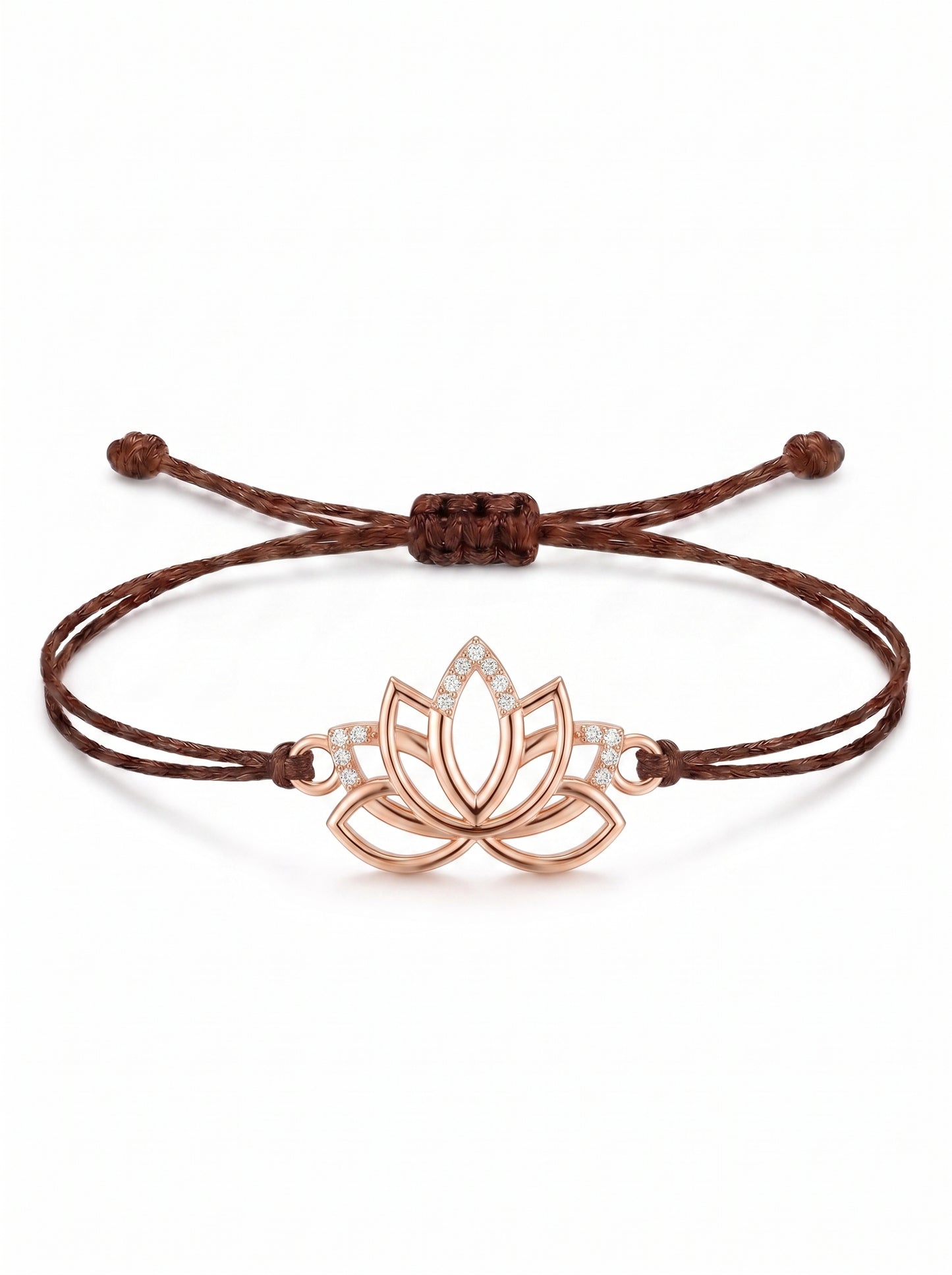 Lotus Charm Cord Bracelet