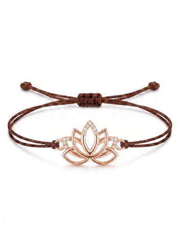 Lotus Charm Cord Bracelet