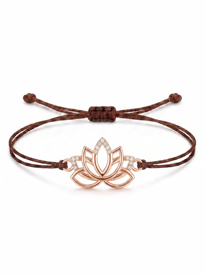 Lotus Charm Cord Bracelet