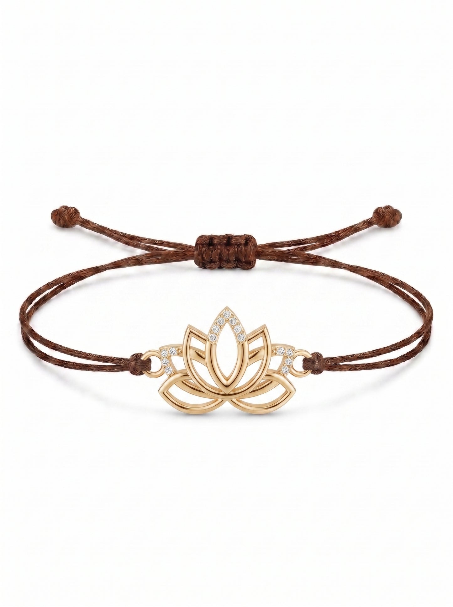 Lotus Charm Cord Bracelet