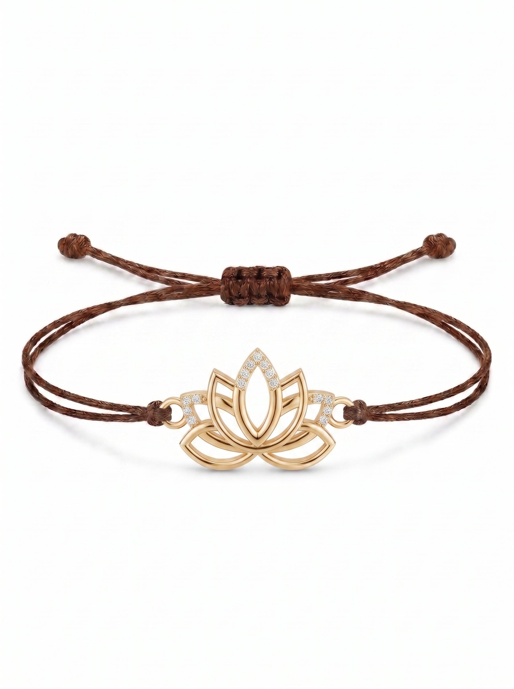 Lotus Charm Cord Bracelet