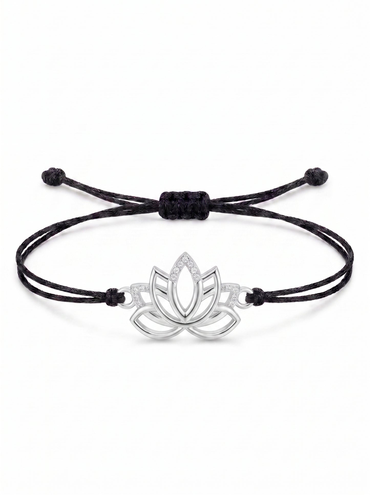 Lotus Charm Cord Bracelet