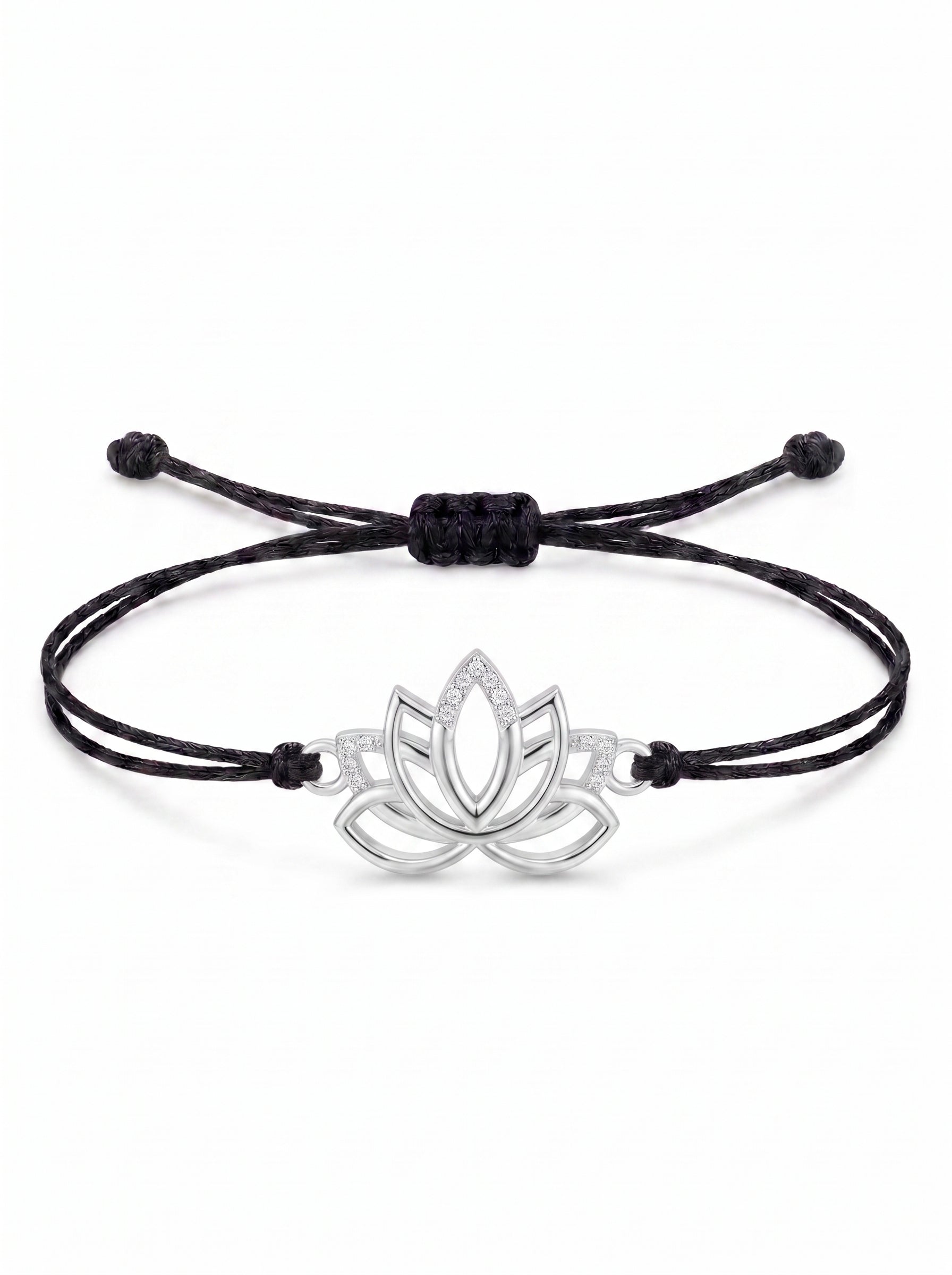 Lotus Charm Cord Bracelet