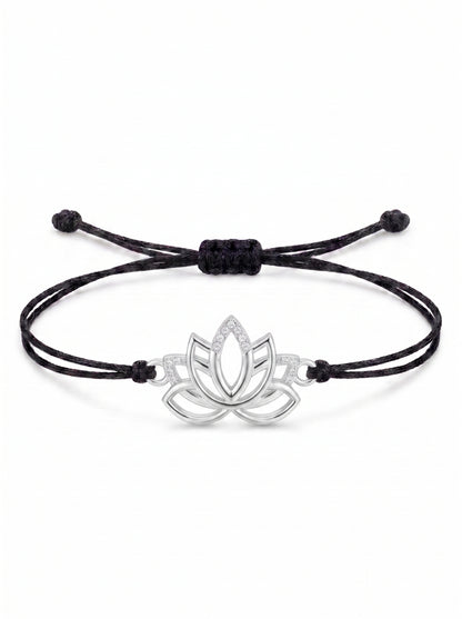 Lotus Charm Cord Bracelet