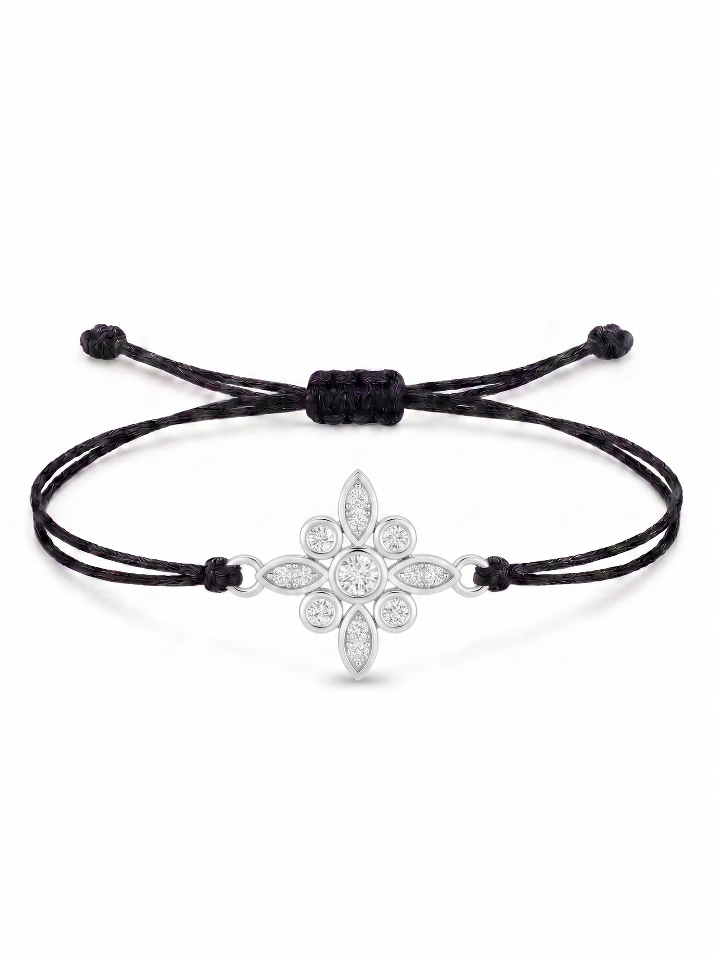 Floral Charm Cord Bracelet